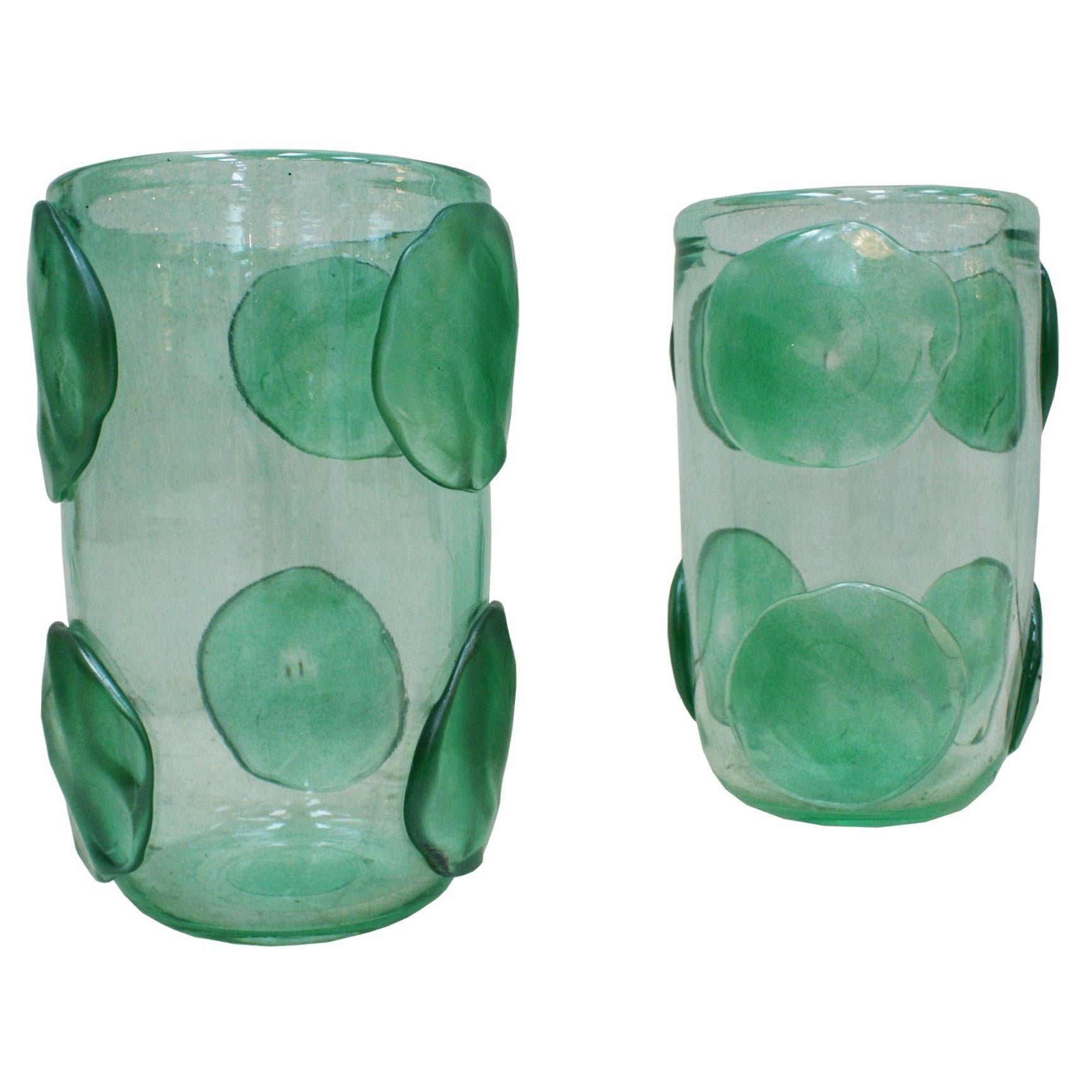 Pair of Mid-Century Modern Costantini Murano Glass Italian Vases
