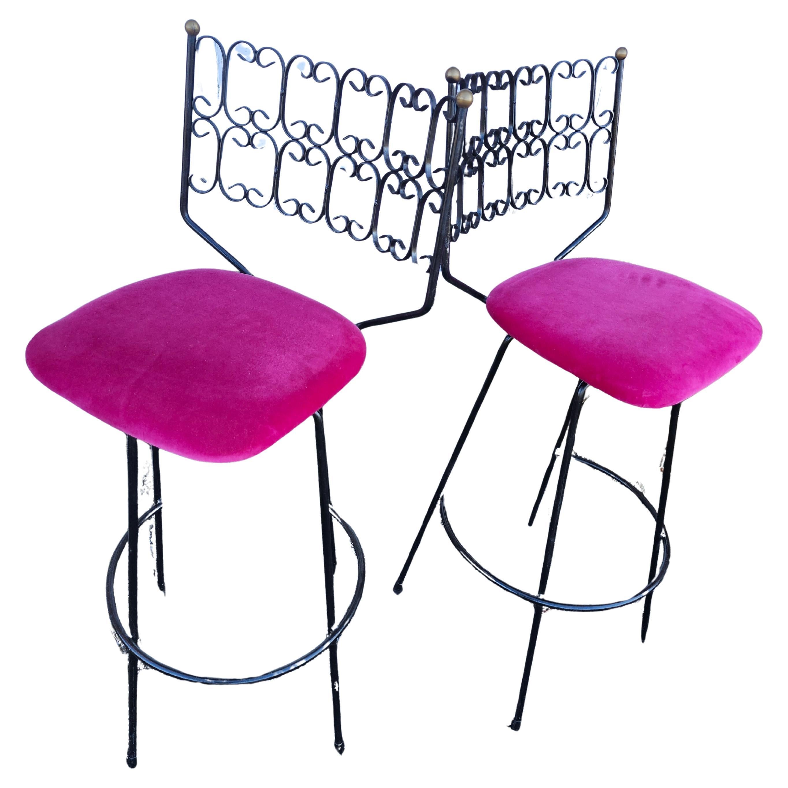 Paar moderne Theken- oder Barhocker aus der Mitte des Jahrhunderts von Arthur Umanoff C1965 (Handgefertigt) im Angebot