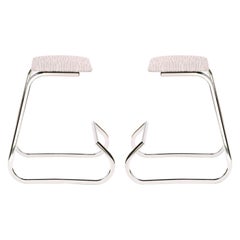 Pair of Mid-Century Modern Counter Stools in Embossed Wool, 1960s