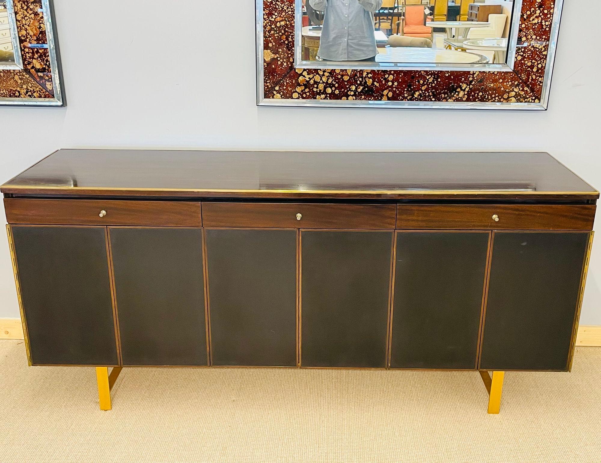 Brass Pair of Mid-Century Modern Credenzas / Sideboards by Paul McCobb