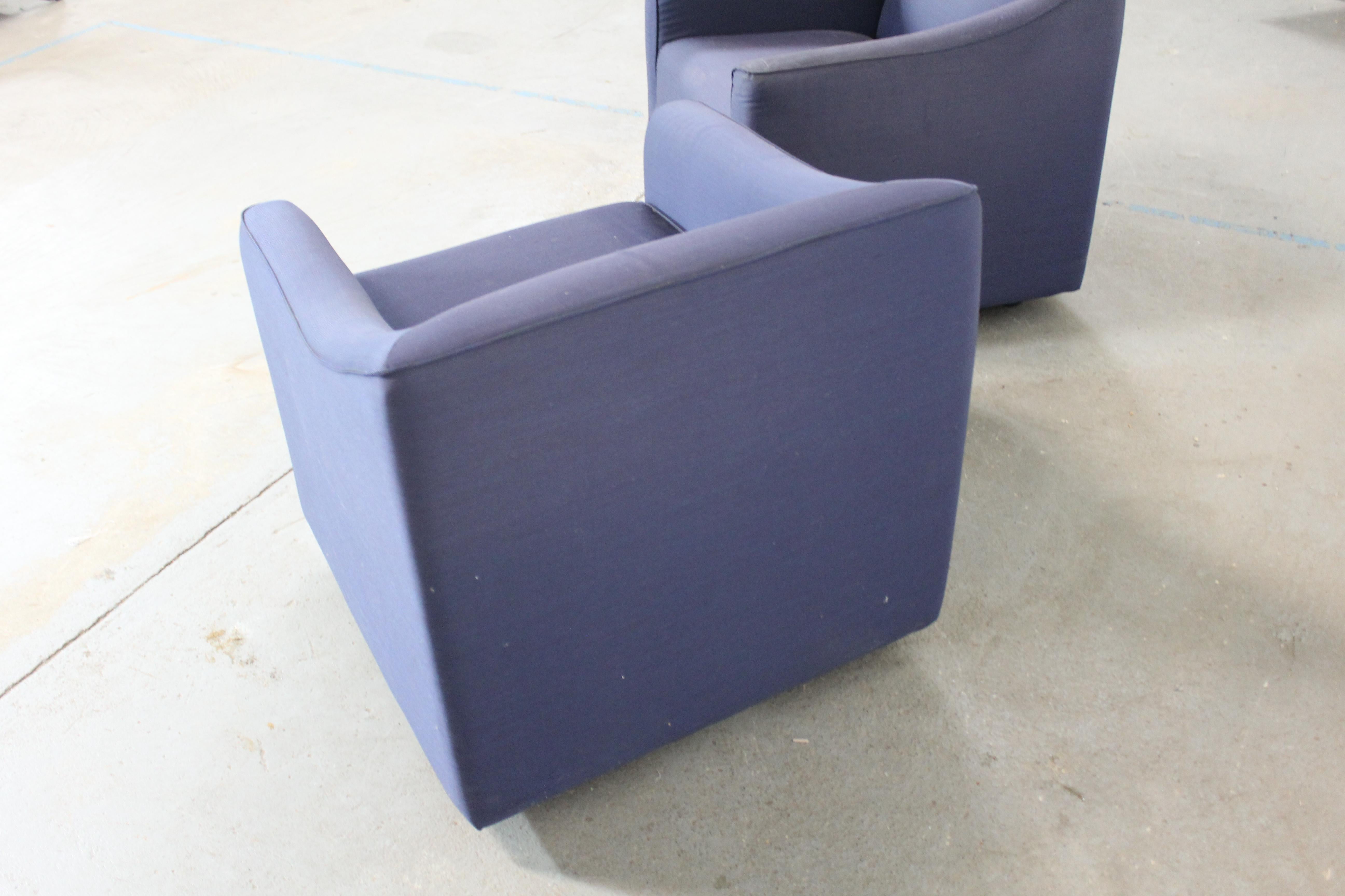 Pair of Mid-Century Modern Cube Club Chairs 2