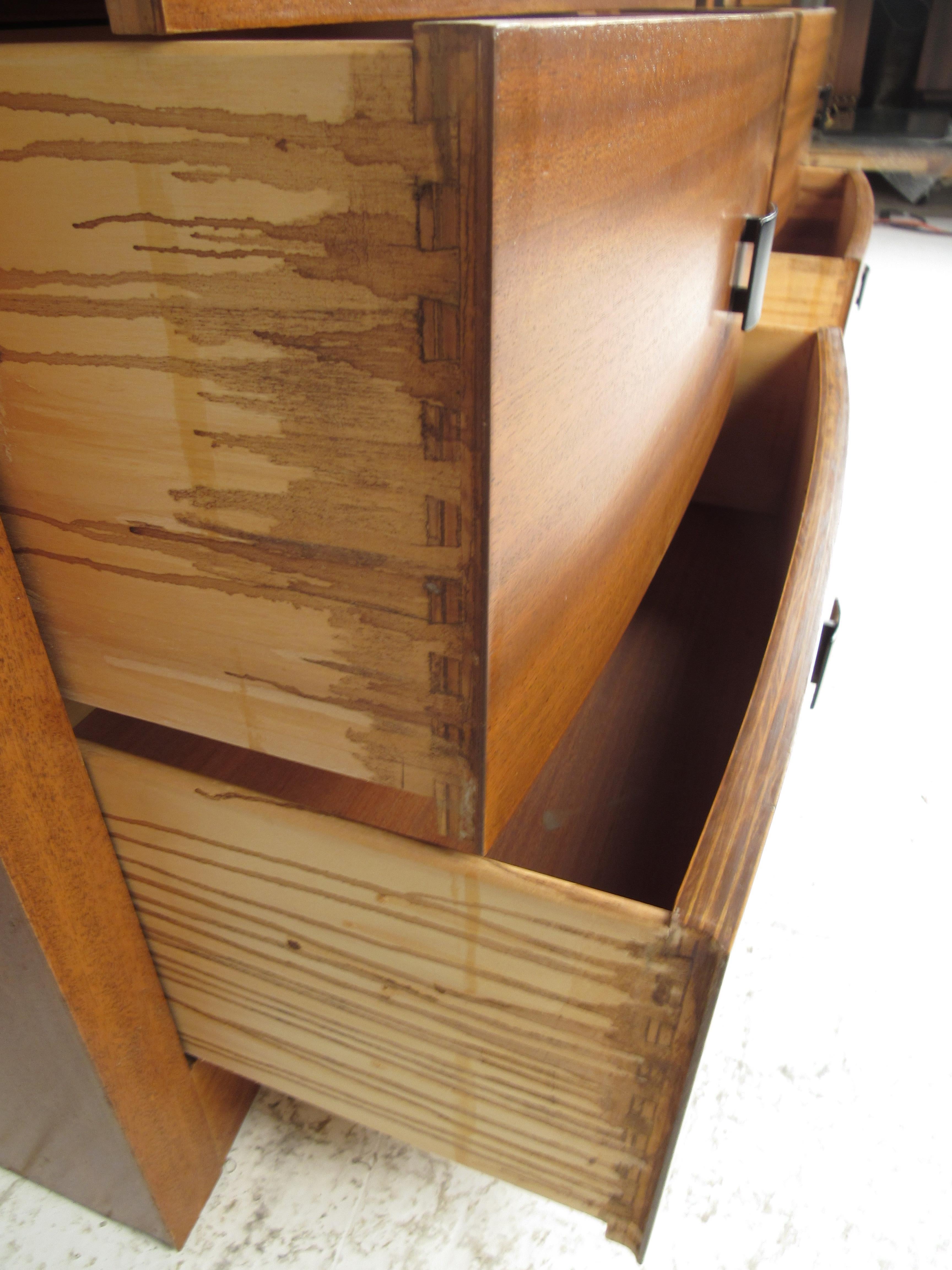 Pair of Mid-Century Modern Curved Front Chests 3