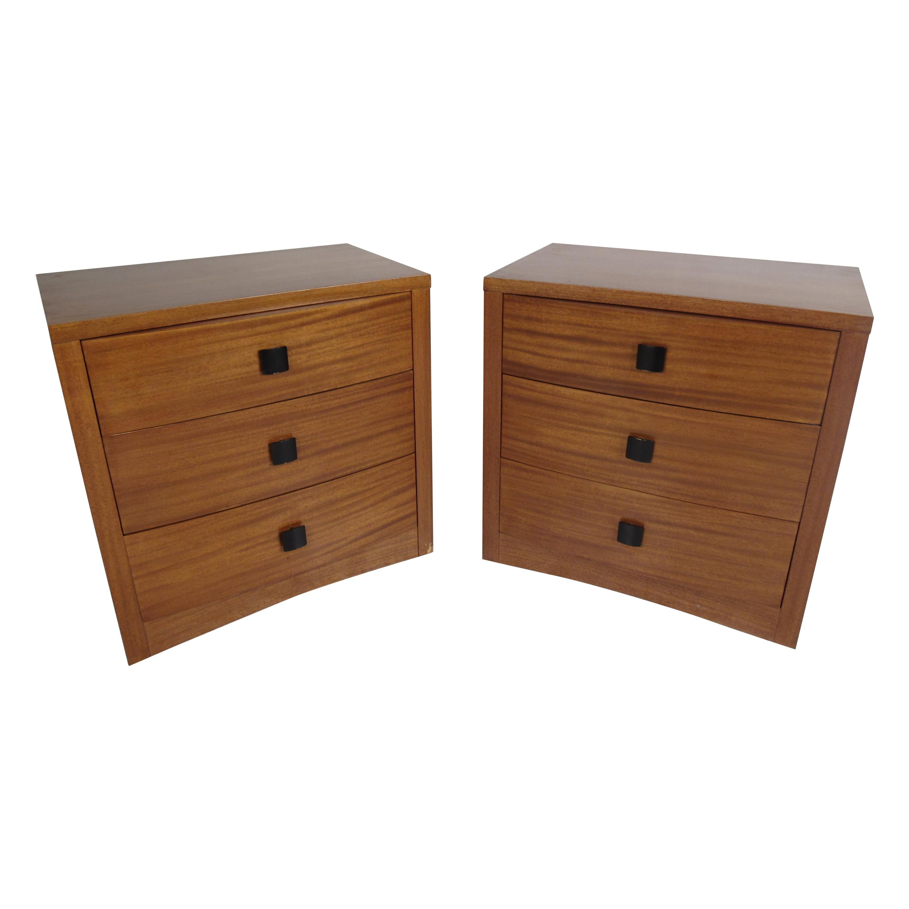 Pair of Mid-Century Modern Curved Front Chests