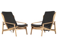 Pair of Mid-Century Modern Curved Lounge Chairs