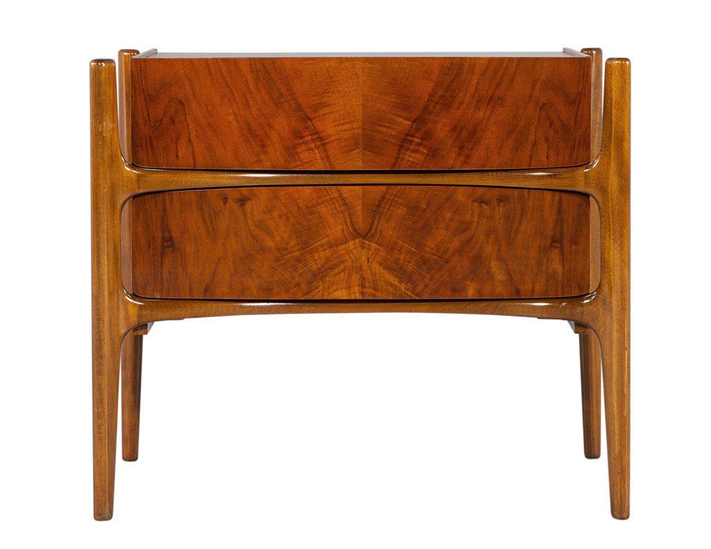 Pair of Mid-Century Modern Curved Nightstands by William Hinn, circa 1950s For Sale 4