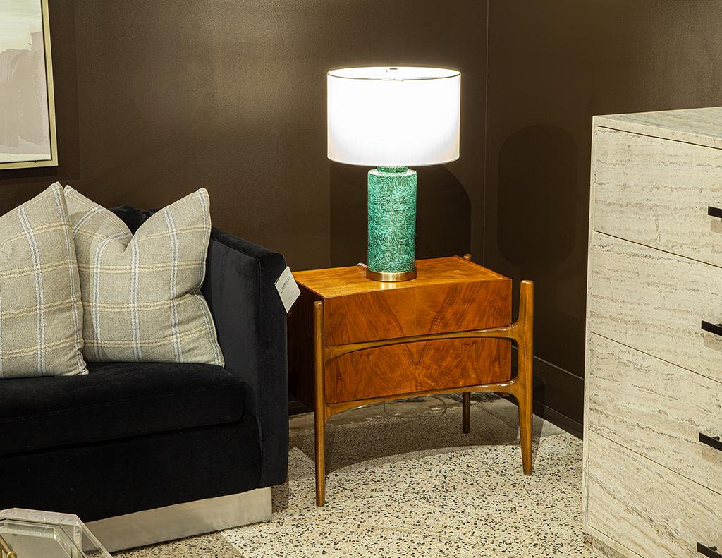 American Pair of Mid-Century Modern Curved Nightstands by William Hinn, circa 1950s