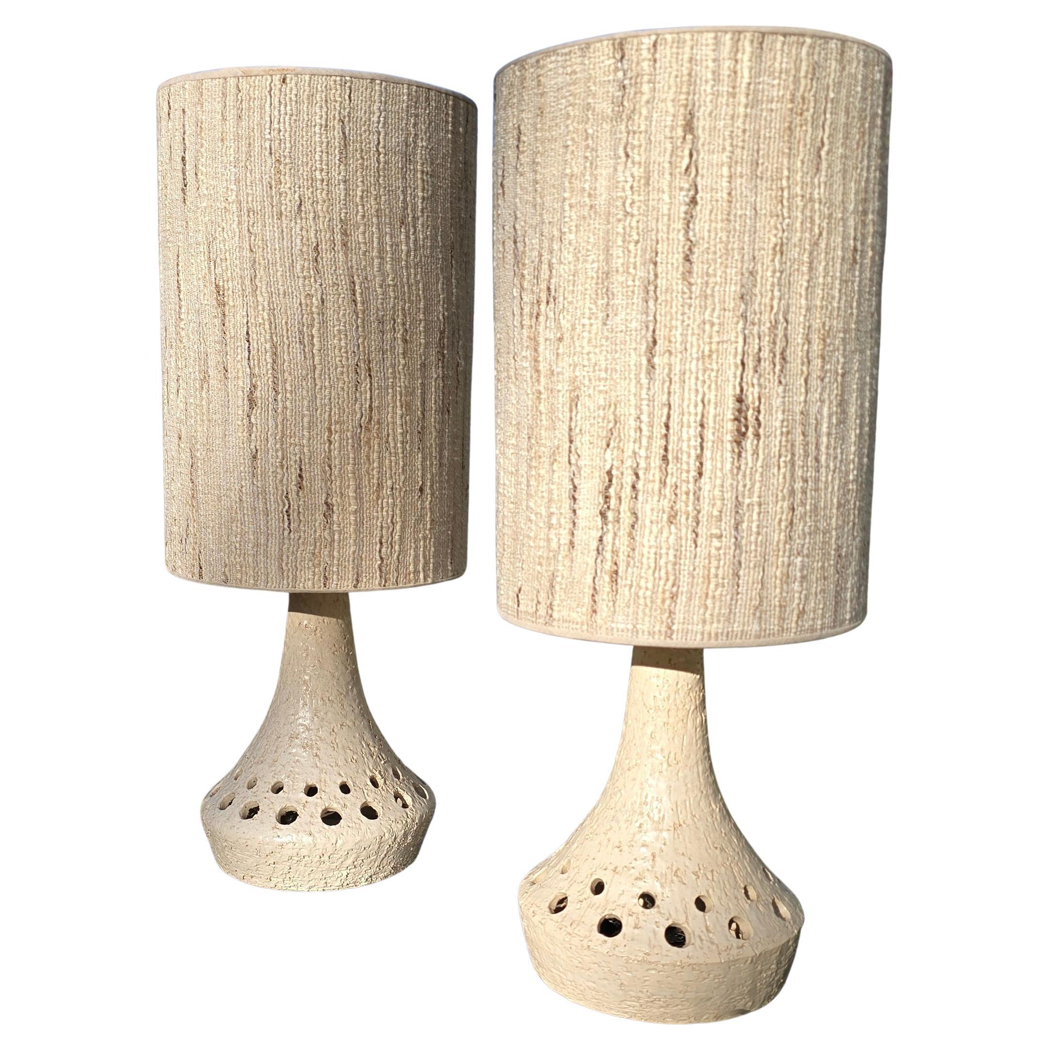 Pair of Mid-Century Modern Danish Ceramic Table Lamps

Elevate your interior with this stunning pair of Mid-Century Modern ceramic table lamps from Denmark. These beautifully crafted lamps date back to the mid-20th century and feature an elegant,