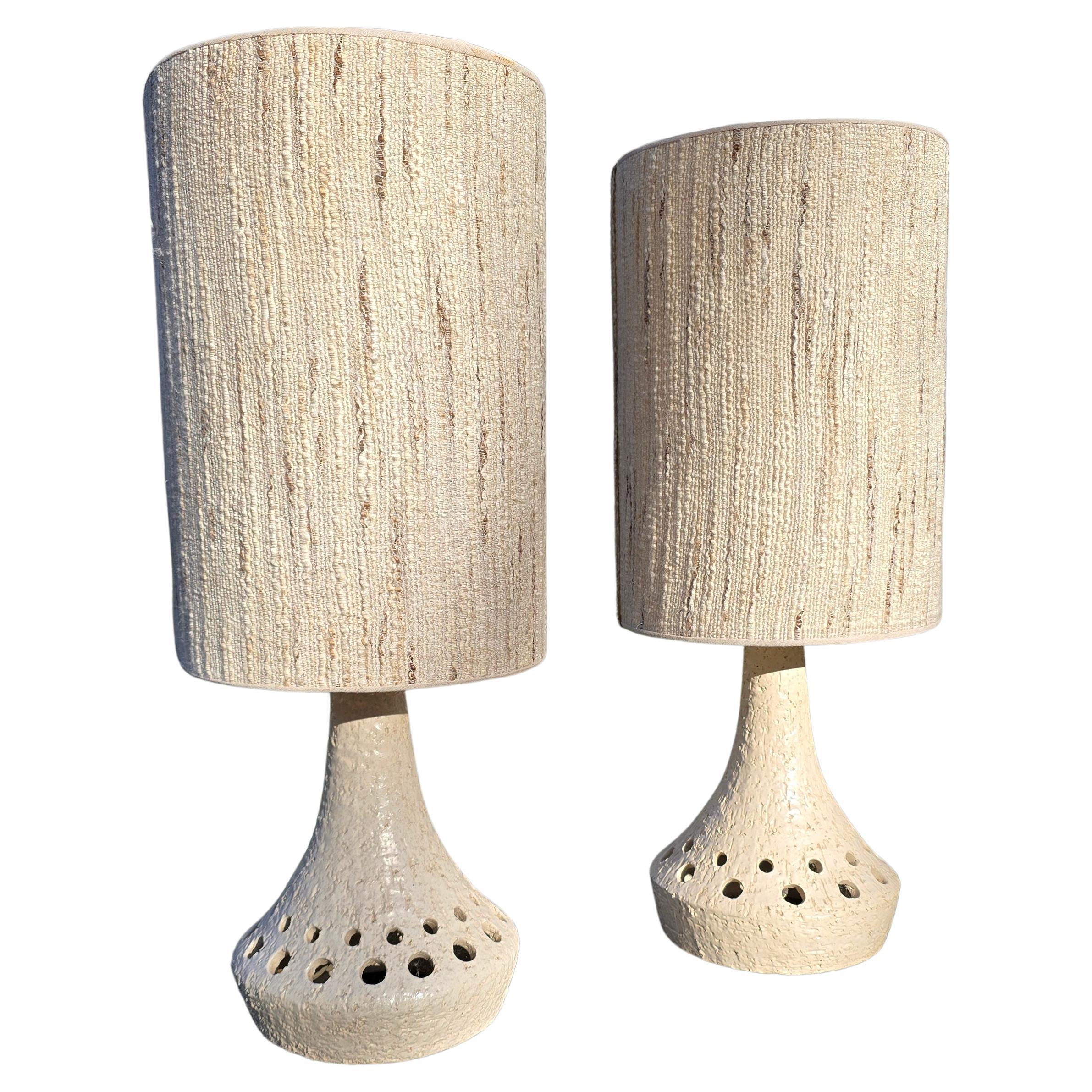 Pair of Mid-Century Modern Danish Ceramic Table Lamps In Good Condition For Sale In Antwerp, BE