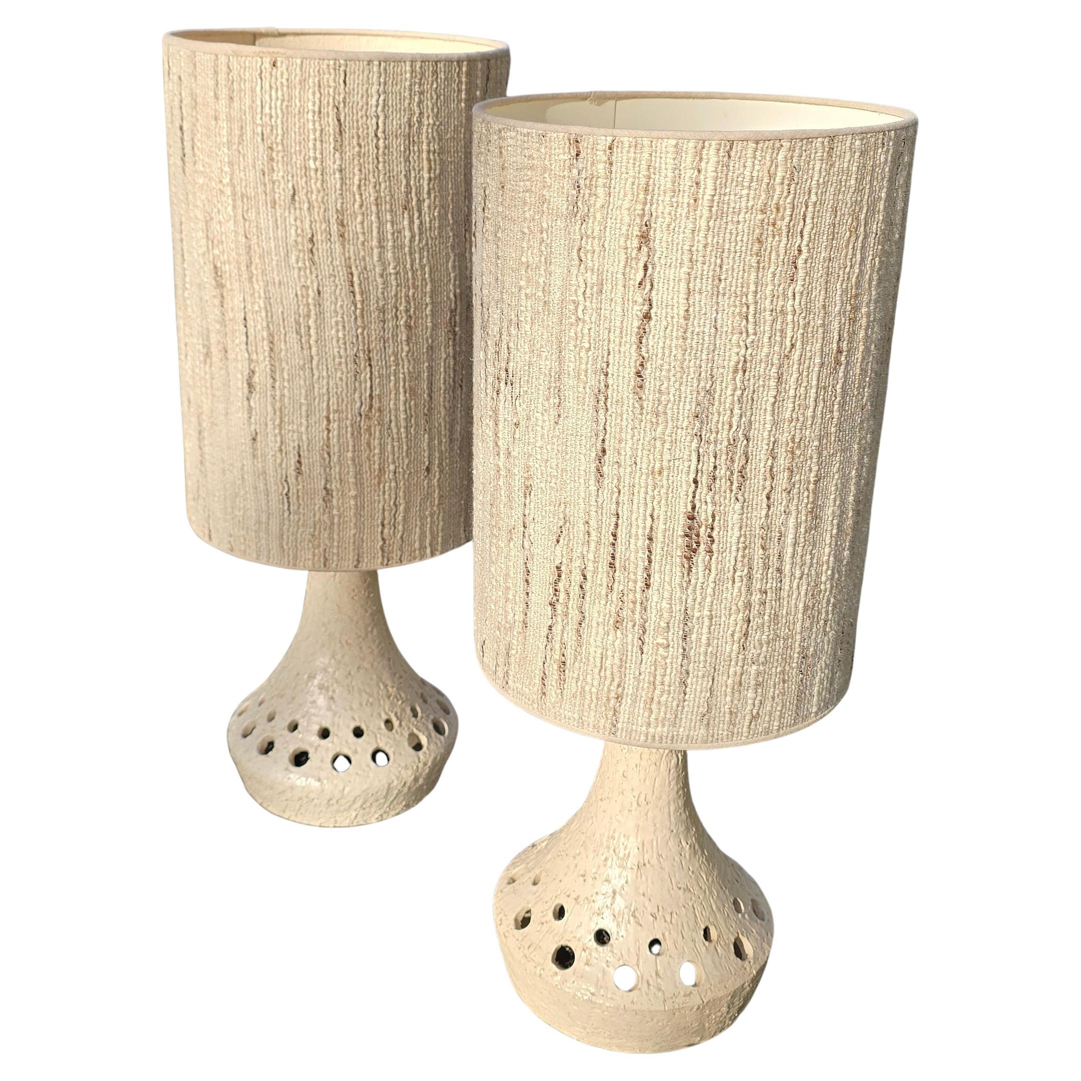 20th Century Pair of Mid-Century Modern Danish Ceramic Table Lamps For Sale