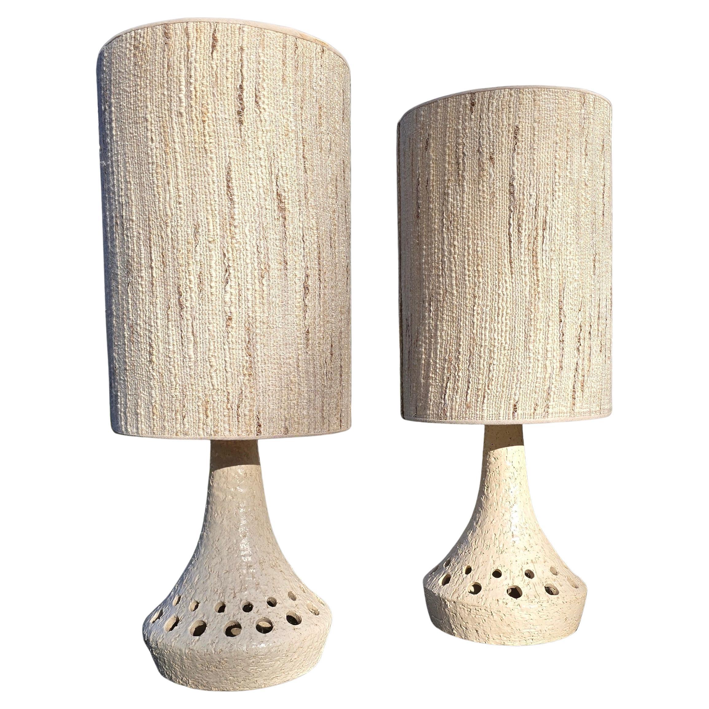 Pair of Mid-Century Modern Danish Ceramic Table Lamps