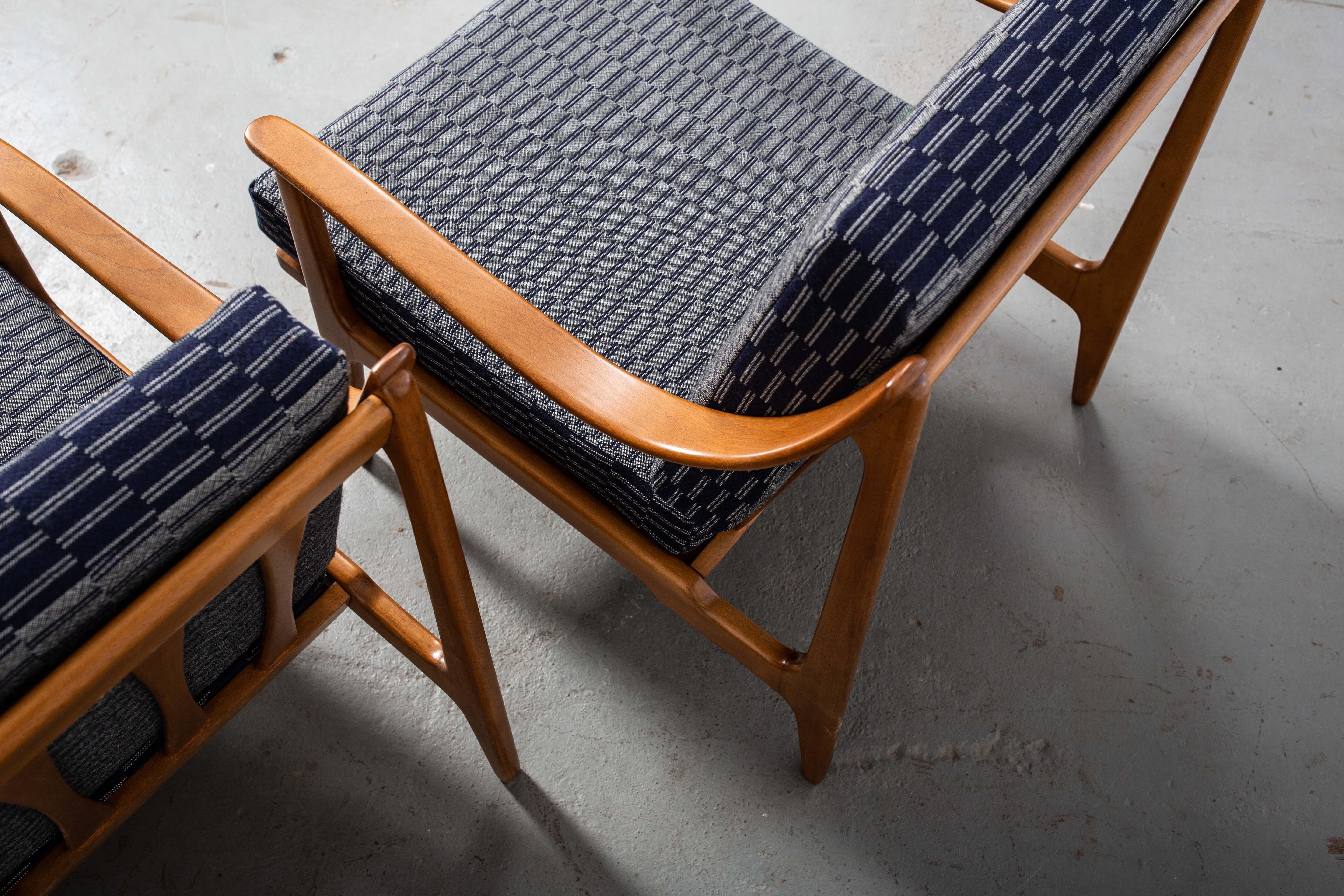 Wood Pair of Mid-Century Modern Danish Lounge Chairs