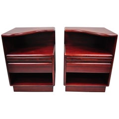 Pair of Mid-Century Modern Danish Modern Rosewood Nightstands Tables by Mobican