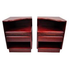 Pair of Mid-Century Modern Danish Modern Rosewood Nightstands Tables by Mobican