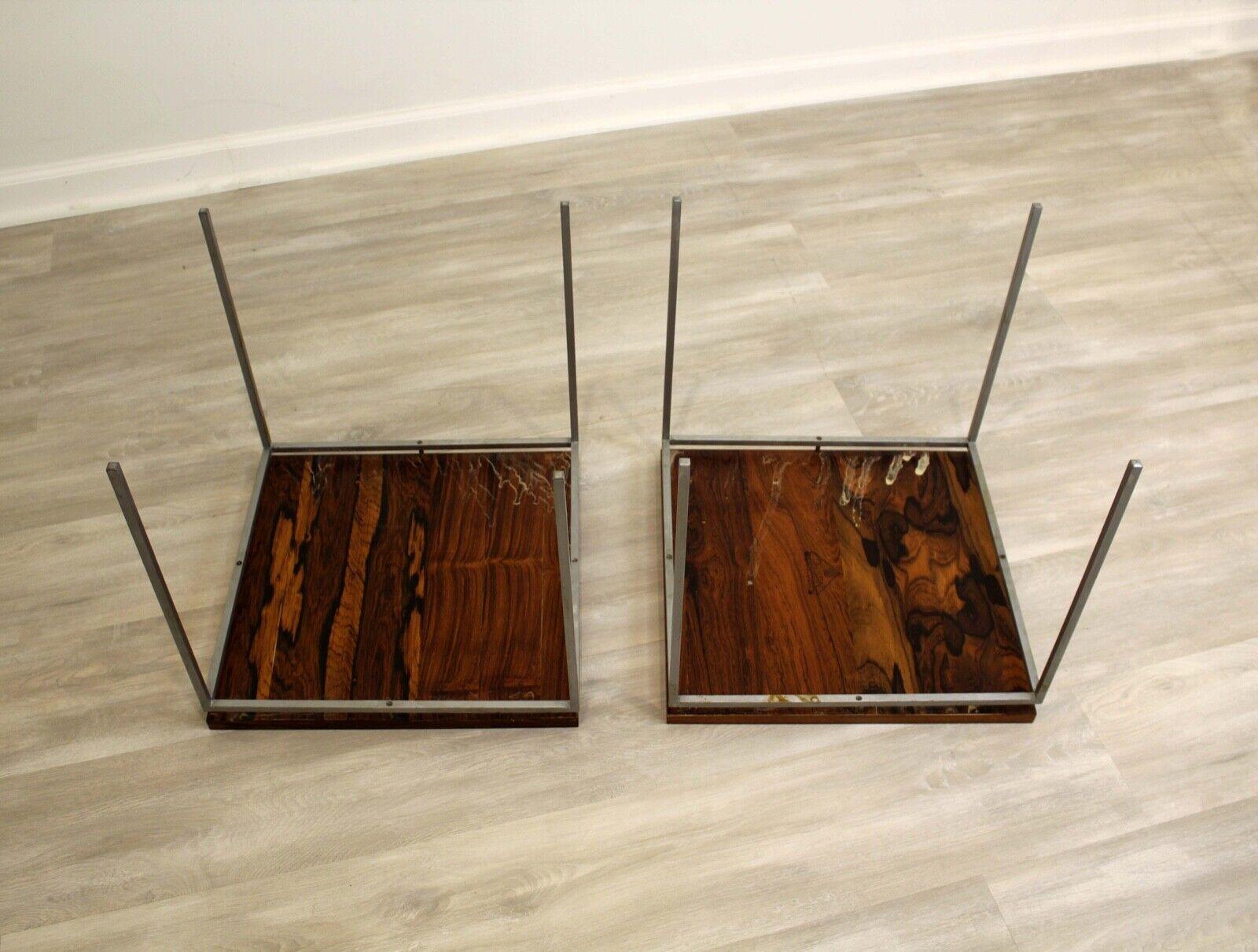 Pair of Mid-Century Modern Danish Rosewood Side Tables by Knud Joos for Mobler 7
