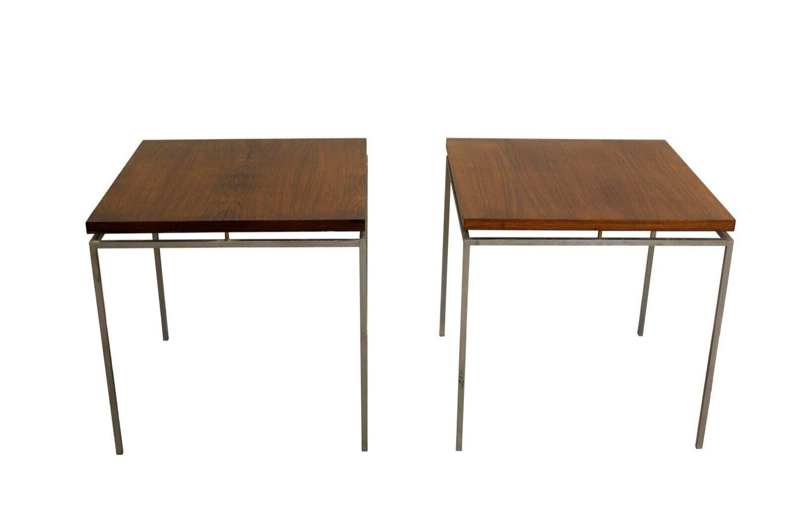 Le Shoppe Too presents this Pair of side tables in rosewood designed by Knud Joos and made by Jason Furniture Denmark, professionally refinished, in great condition. Dimensions: 16