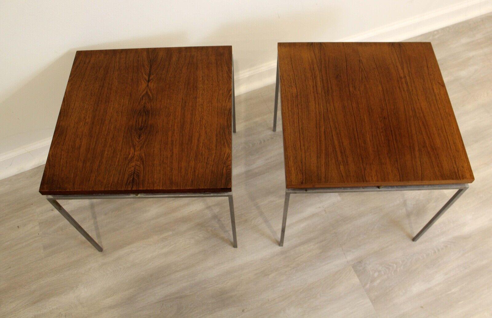 Pair of Mid-Century Modern Danish Rosewood Side Tables by Knud Joos for Mobler 1
