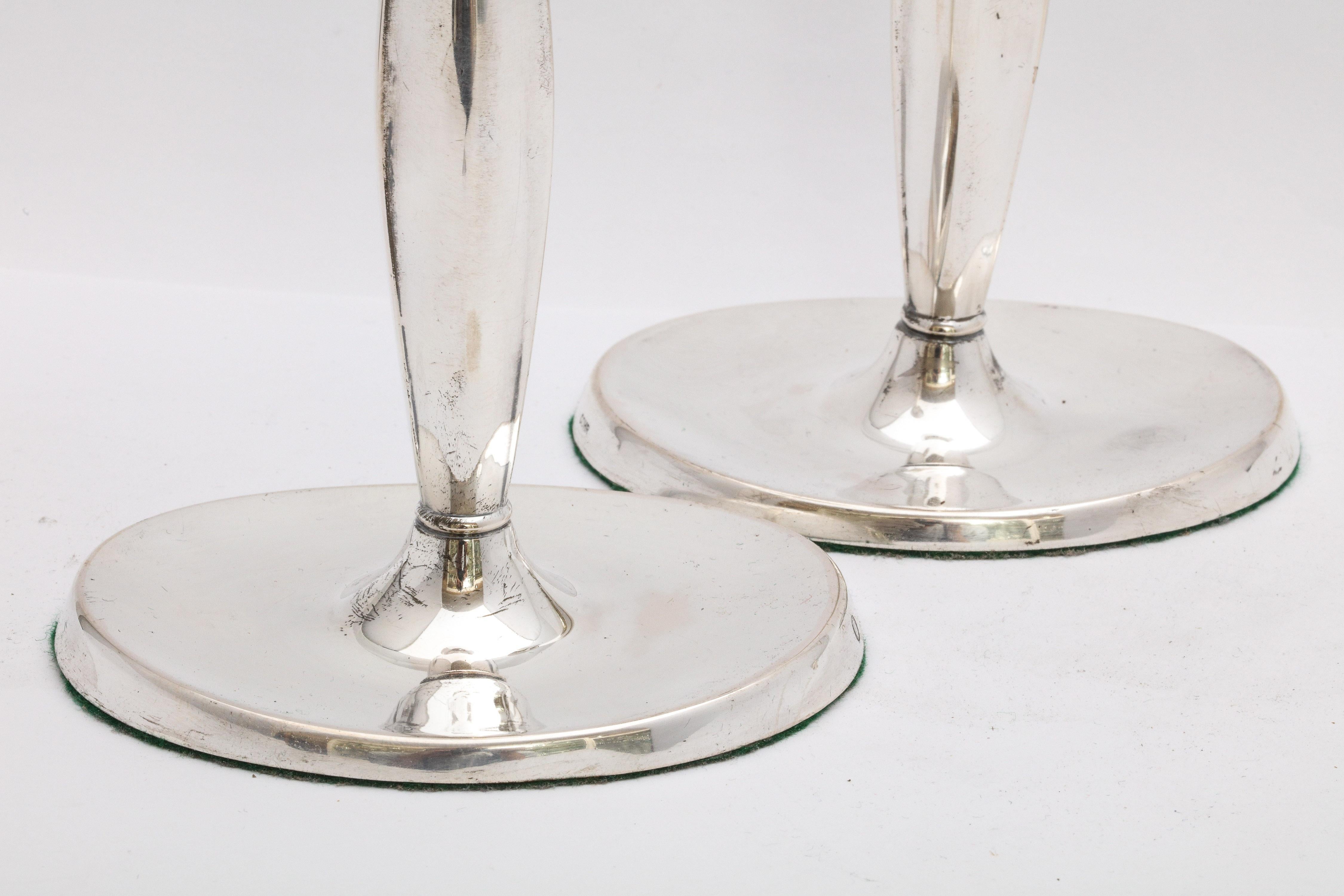 Pair of Mid-Century Modern Danish Sterling Silver Candlesticks by Cohr For Sale 2