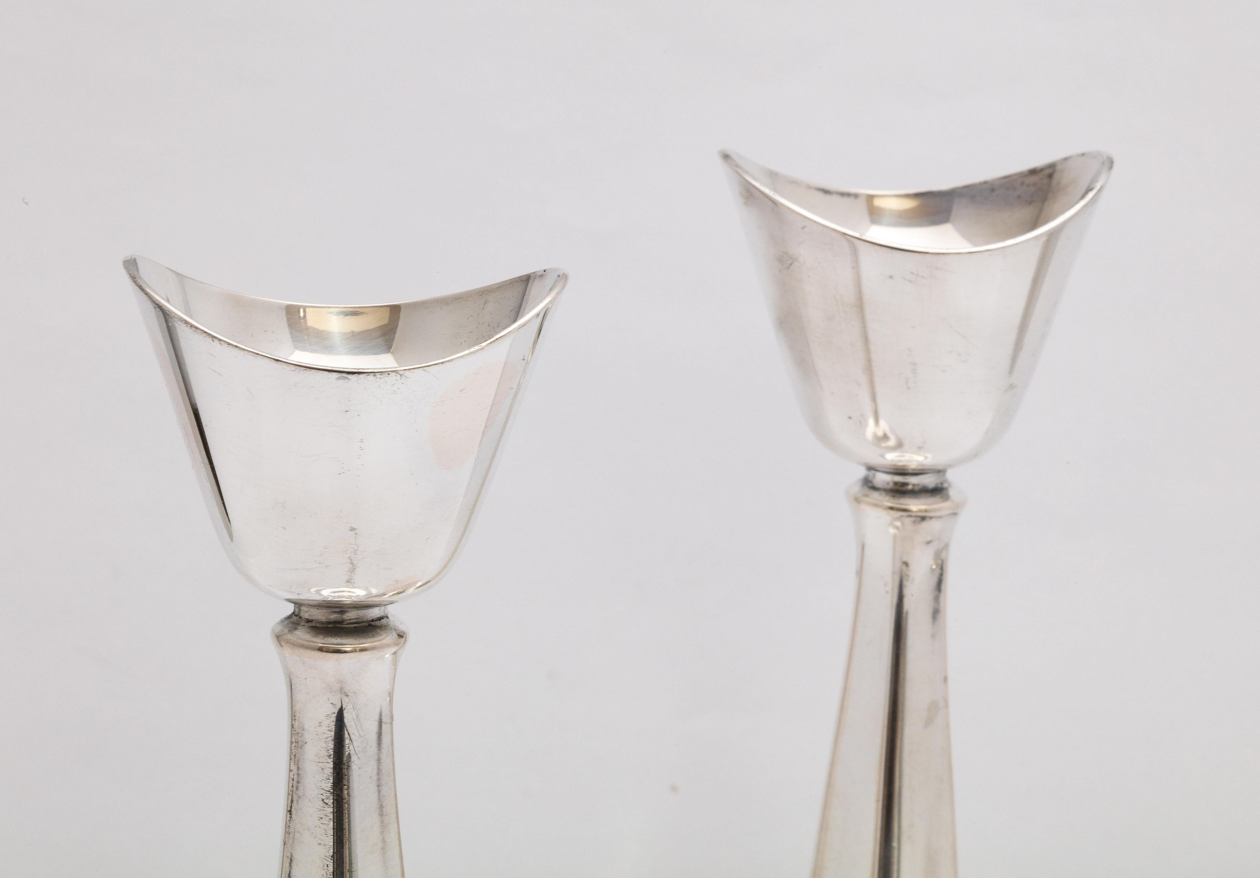 Pair of Mid-Century Modern Danish Sterling Silver Candlesticks by Cohr For Sale 3