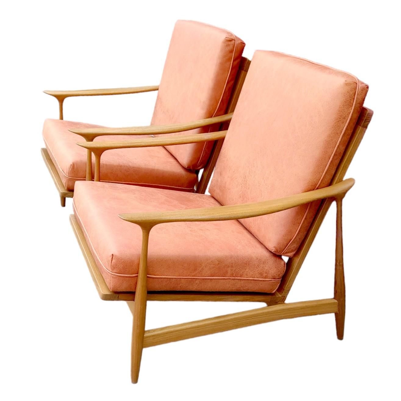 Pair of Mid-Century Modern Danish Style Arm Chairs 6