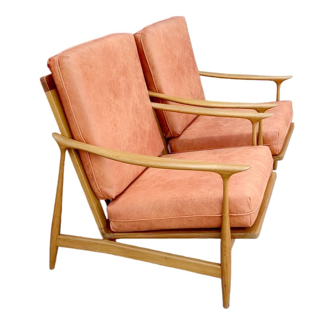 Pair of Mid-Century Modern Danish Style Arm Chairs 7