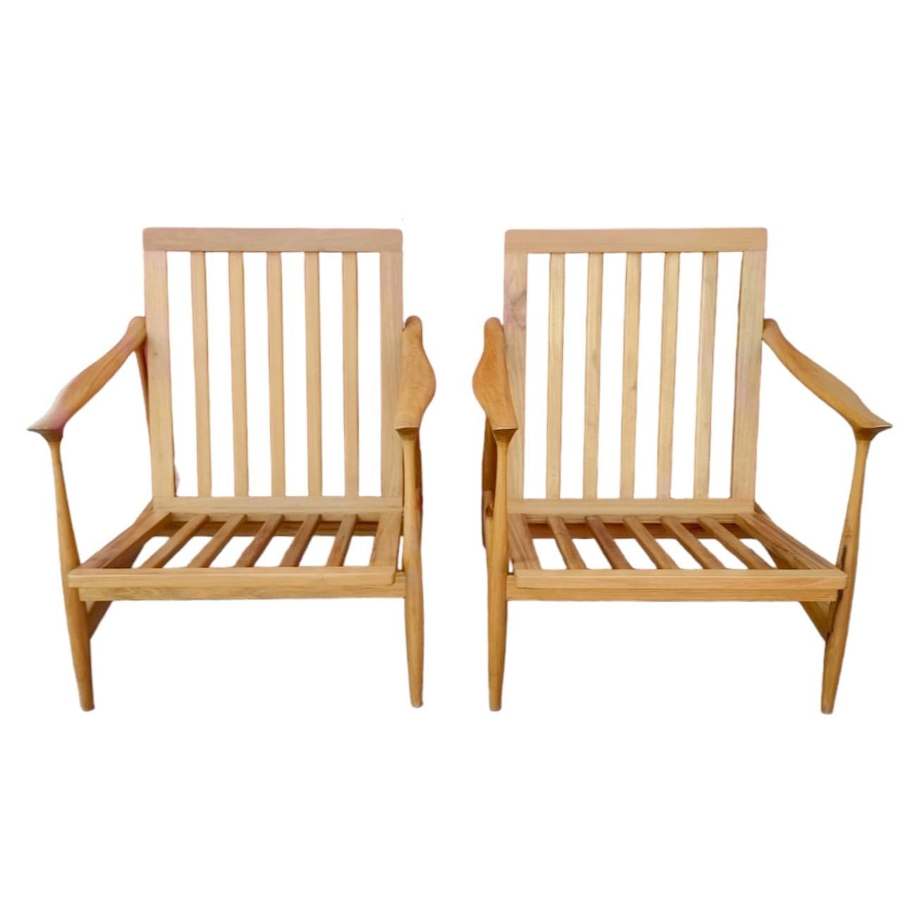 Pair of Mid-Century Modern Danish Style Arm Chairs 12
