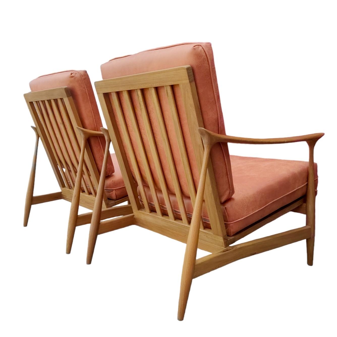 Pair of Mid-Century Modern Danish Style Arm Chairs 1