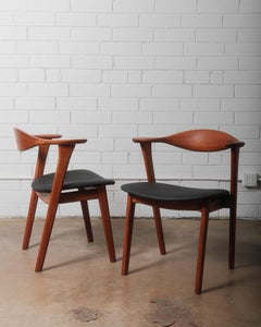 Pair of Mid-Century Modern Danish Teak Captain Chairs