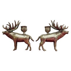 Pair of Mid Century Modern Deer shaped candle holders, Italy 1960s