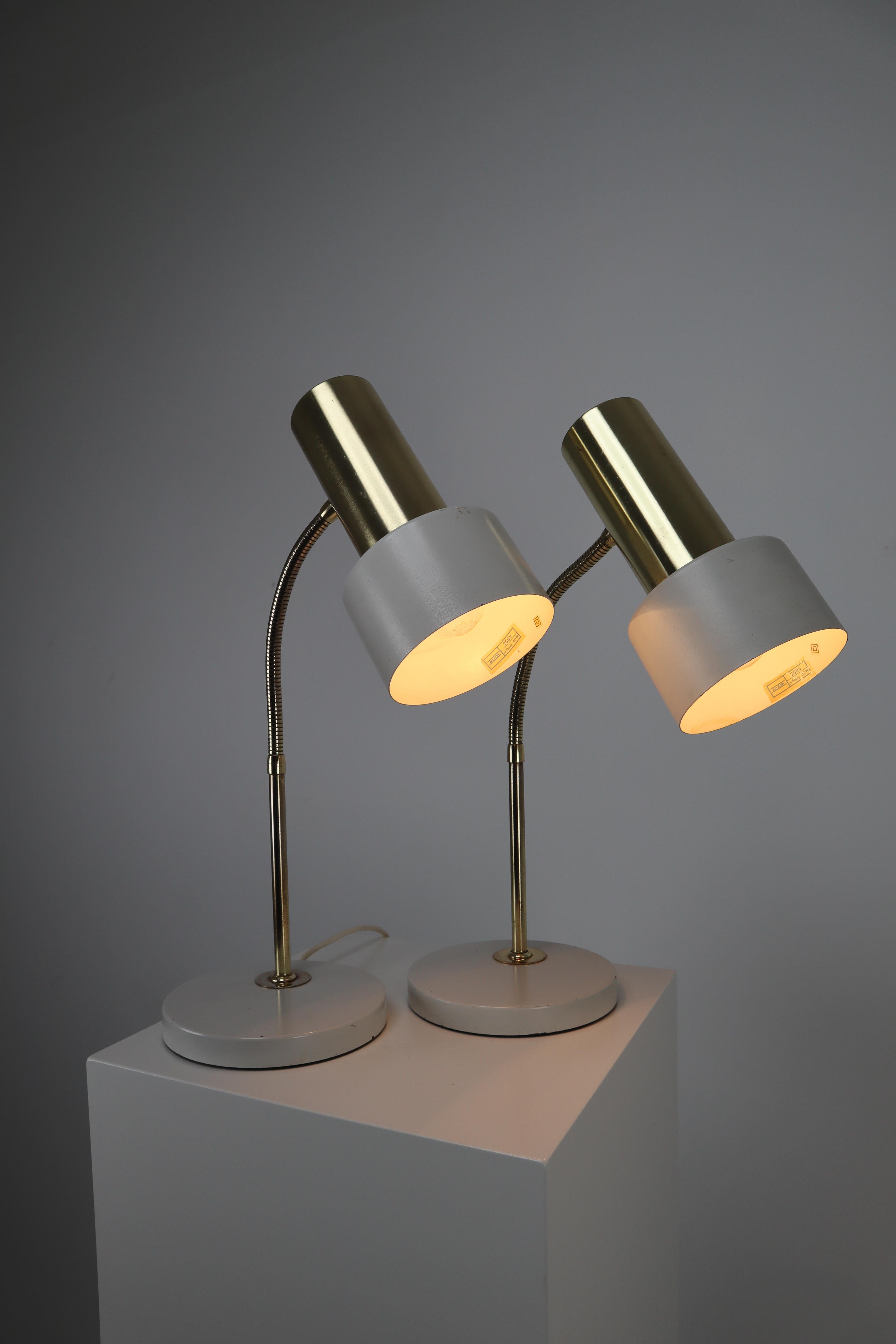Late 20th Century Pair of Mid-century Modern Desk or Table Lamps, Bedside Lights, Germany, 1970s