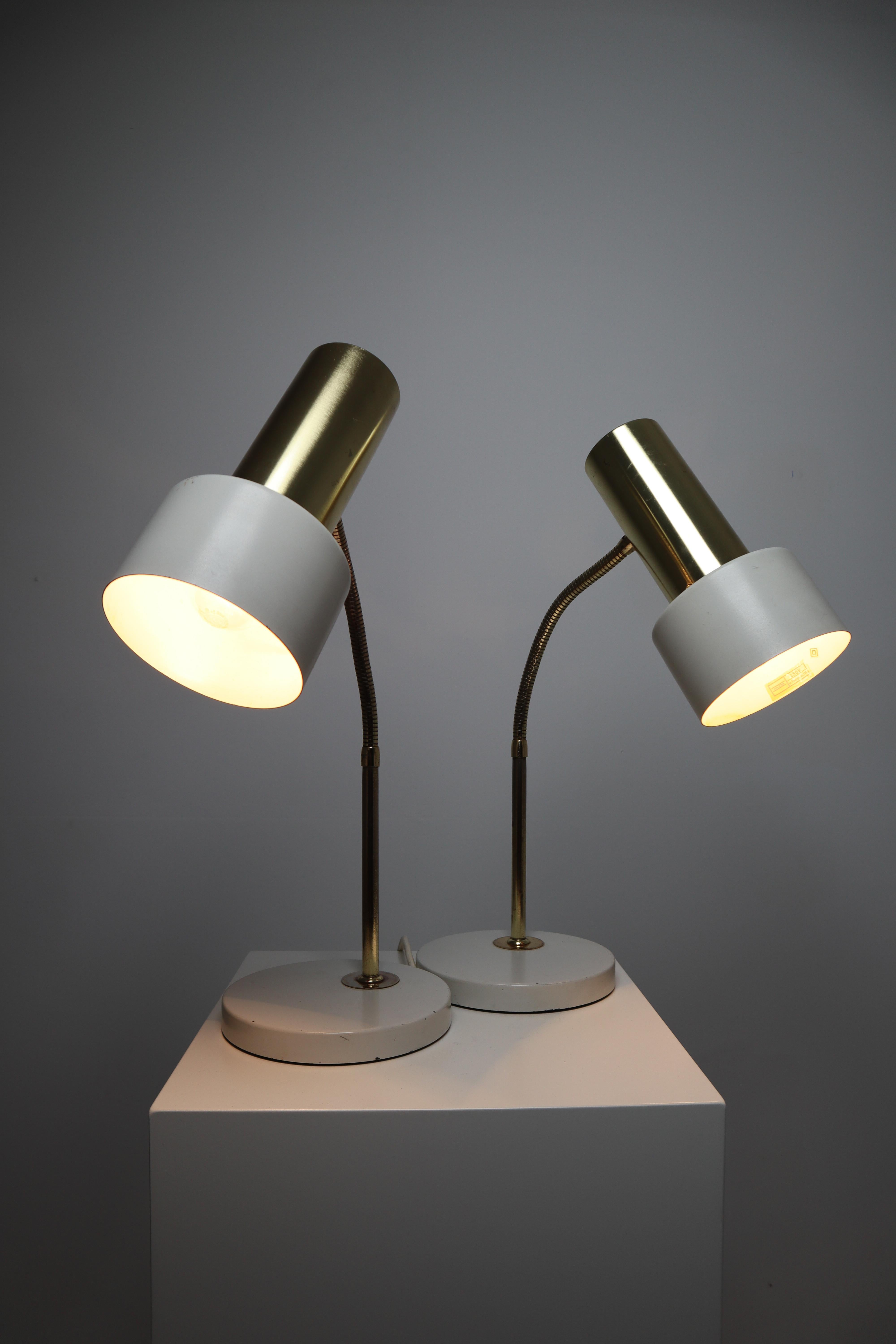 Pair of Mid-century Modern Desk or Table Lamps, Bedside Lights, Germany, 1970s 3