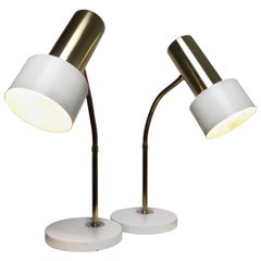 Pair of Mid-century Modern Desk or Table Lamps, Bedside Lights, Germany, 1970s