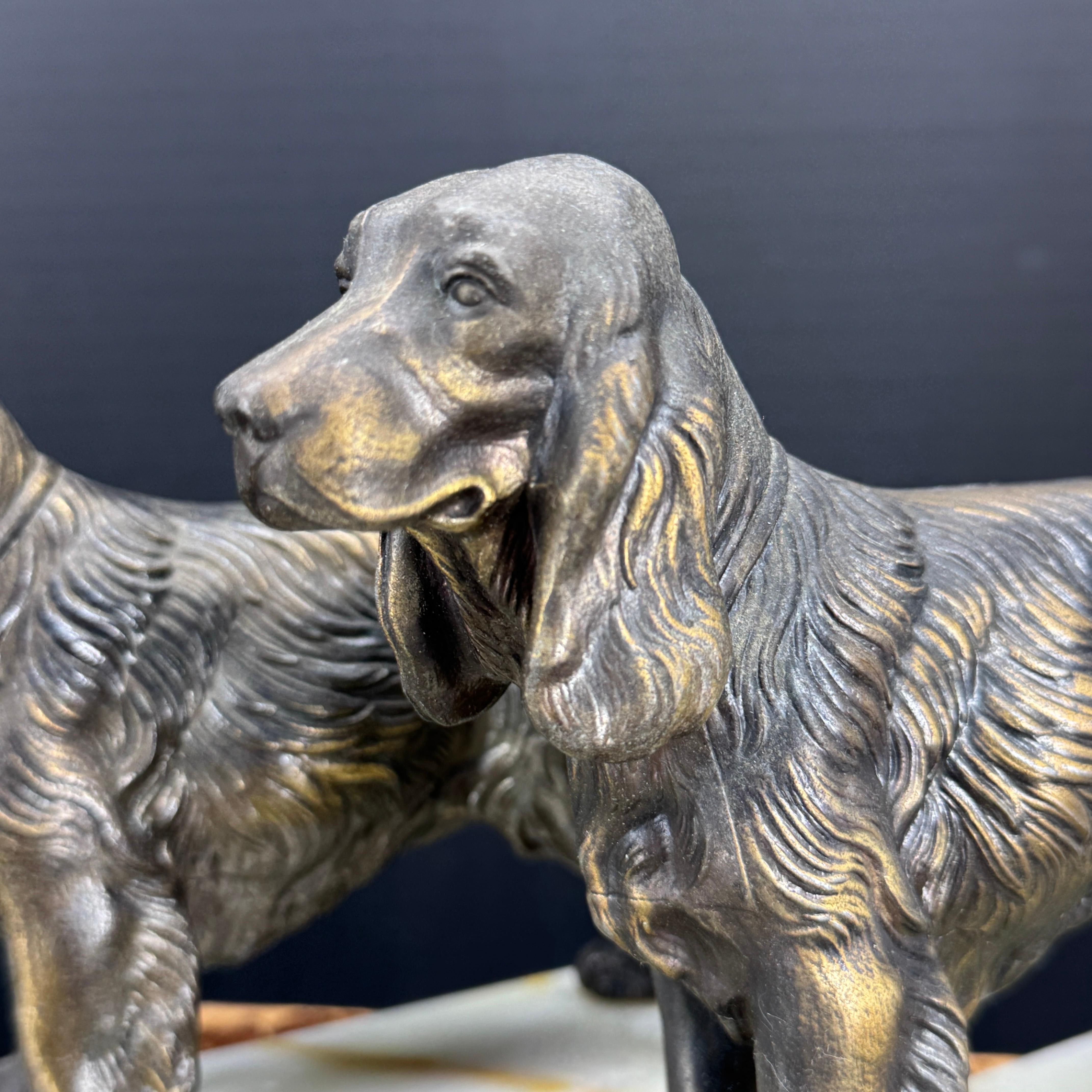 Pair of Mid-Century Modern Dog Book Ends on Onyx Bases For Sale 2