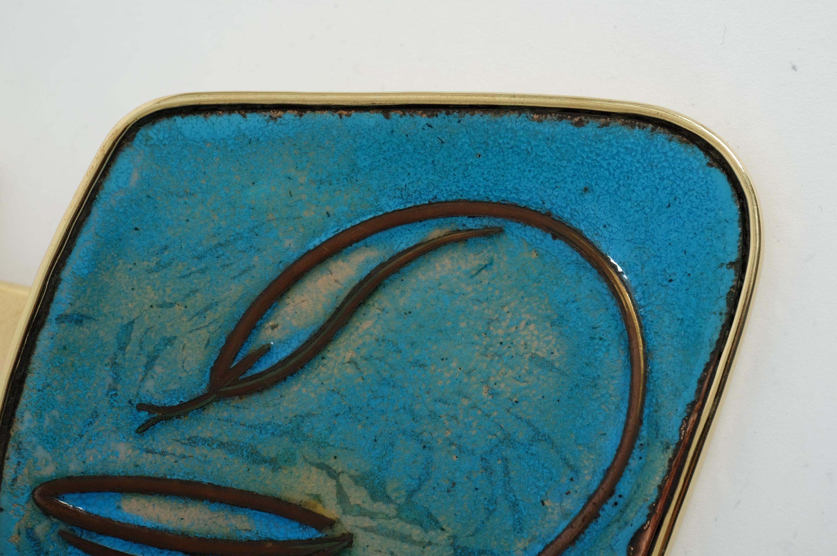 Eccezionale coppia di maniglie per porte in ottone smaltato della metà del secolo scorso Farmacia Snake in vendita 6