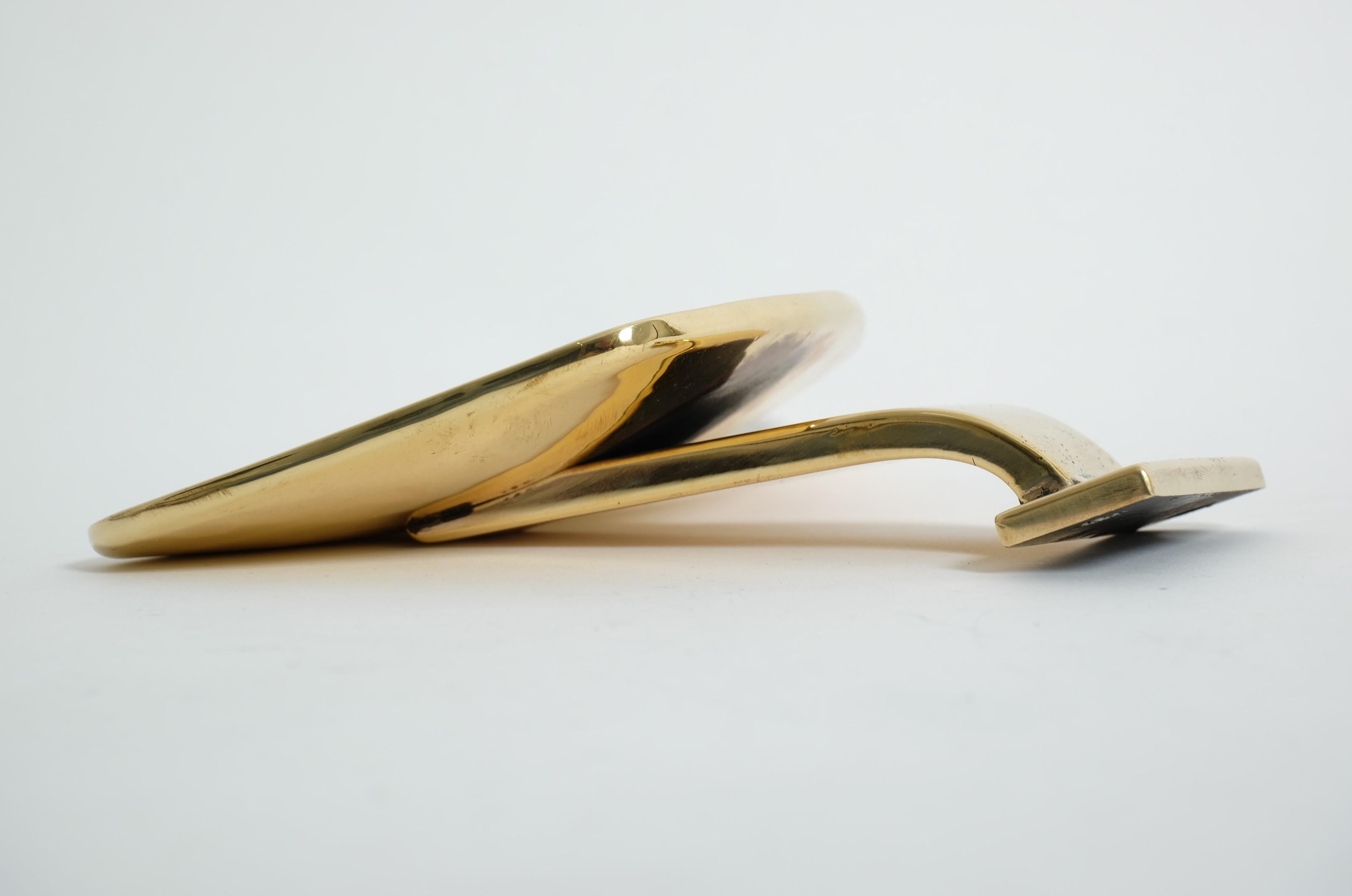 Eccezionale coppia di maniglie per porte in ottone smaltato della metà del secolo scorso Farmacia Snake in vendita 8