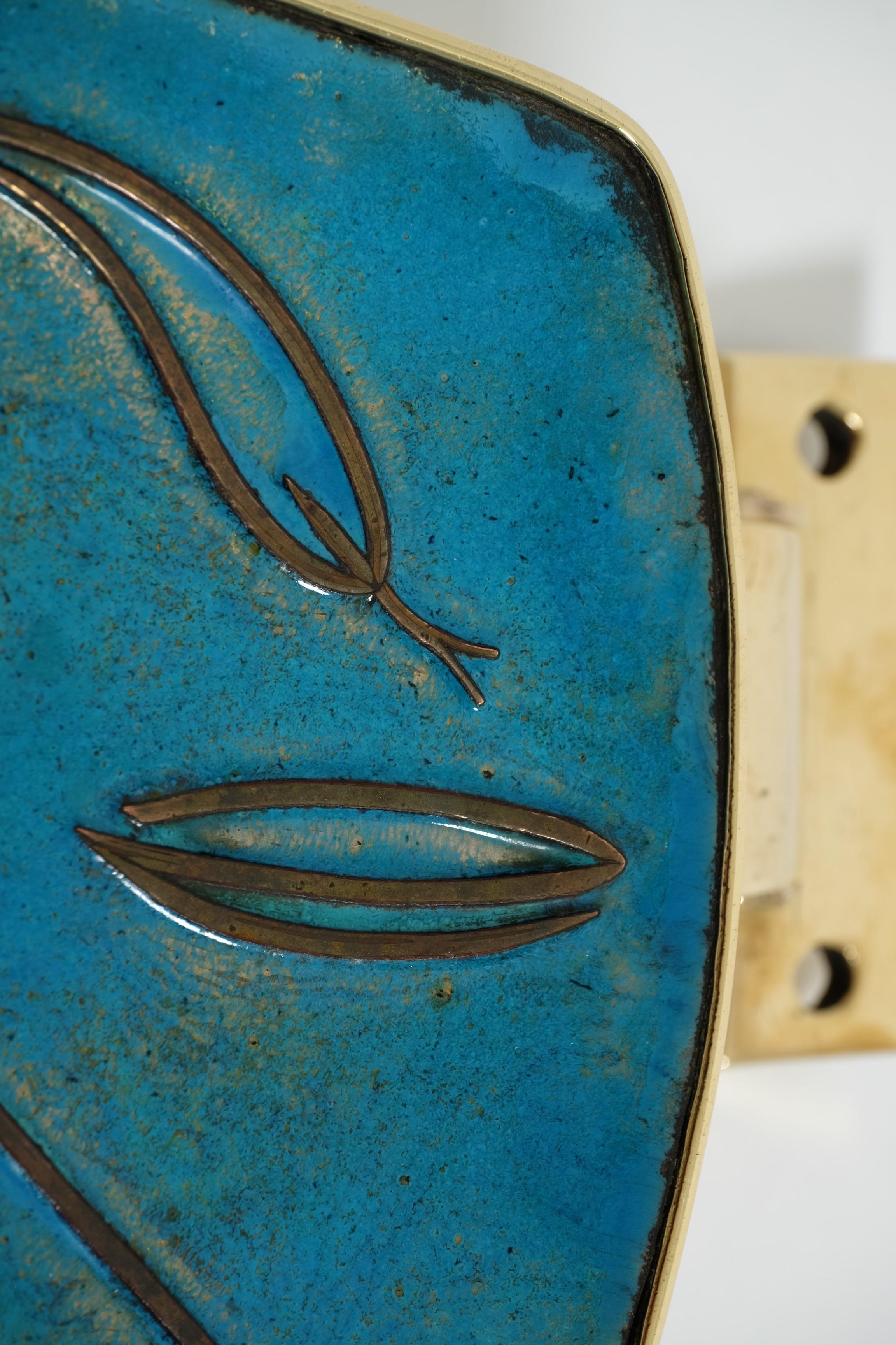 Eccezionale coppia di maniglie per porte in ottone smaltato della metà del secolo scorso Farmacia Snake in vendita 1