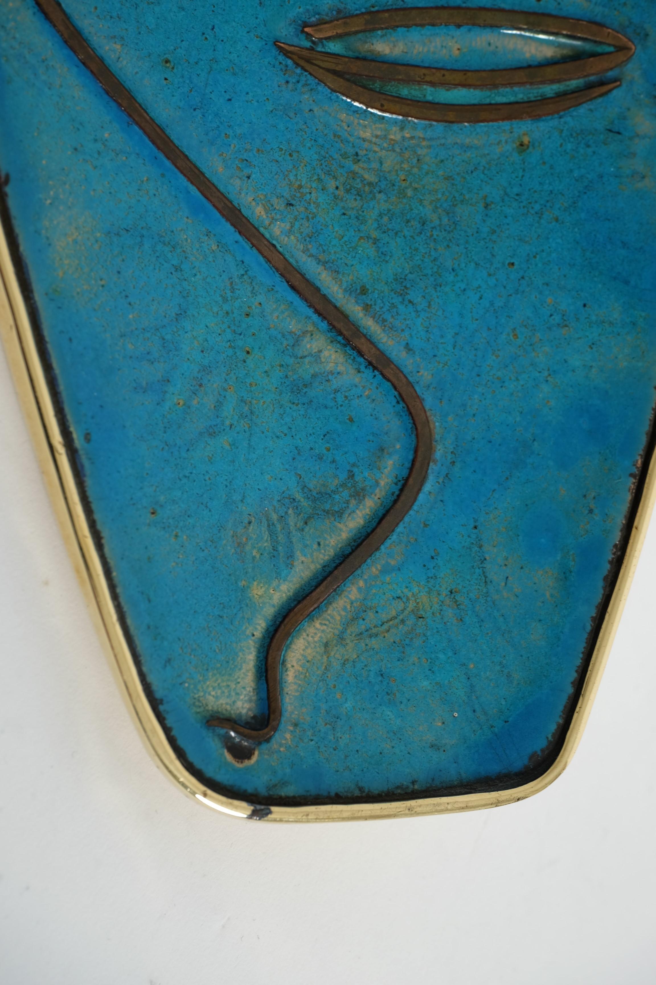 Eccezionale coppia di maniglie per porte in ottone smaltato della metà del secolo scorso Farmacia Snake in vendita 2