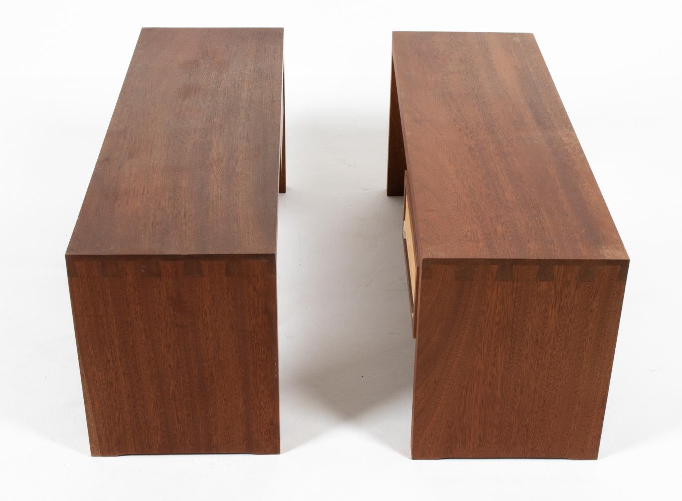 Pair of Mid-Century Modern Dovetailed Teak Nightstands or Benches For Sale 10