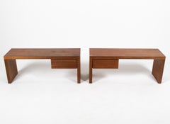 Pair of Mid-Century Modern Dovetailed Teak Nightstands or Benches