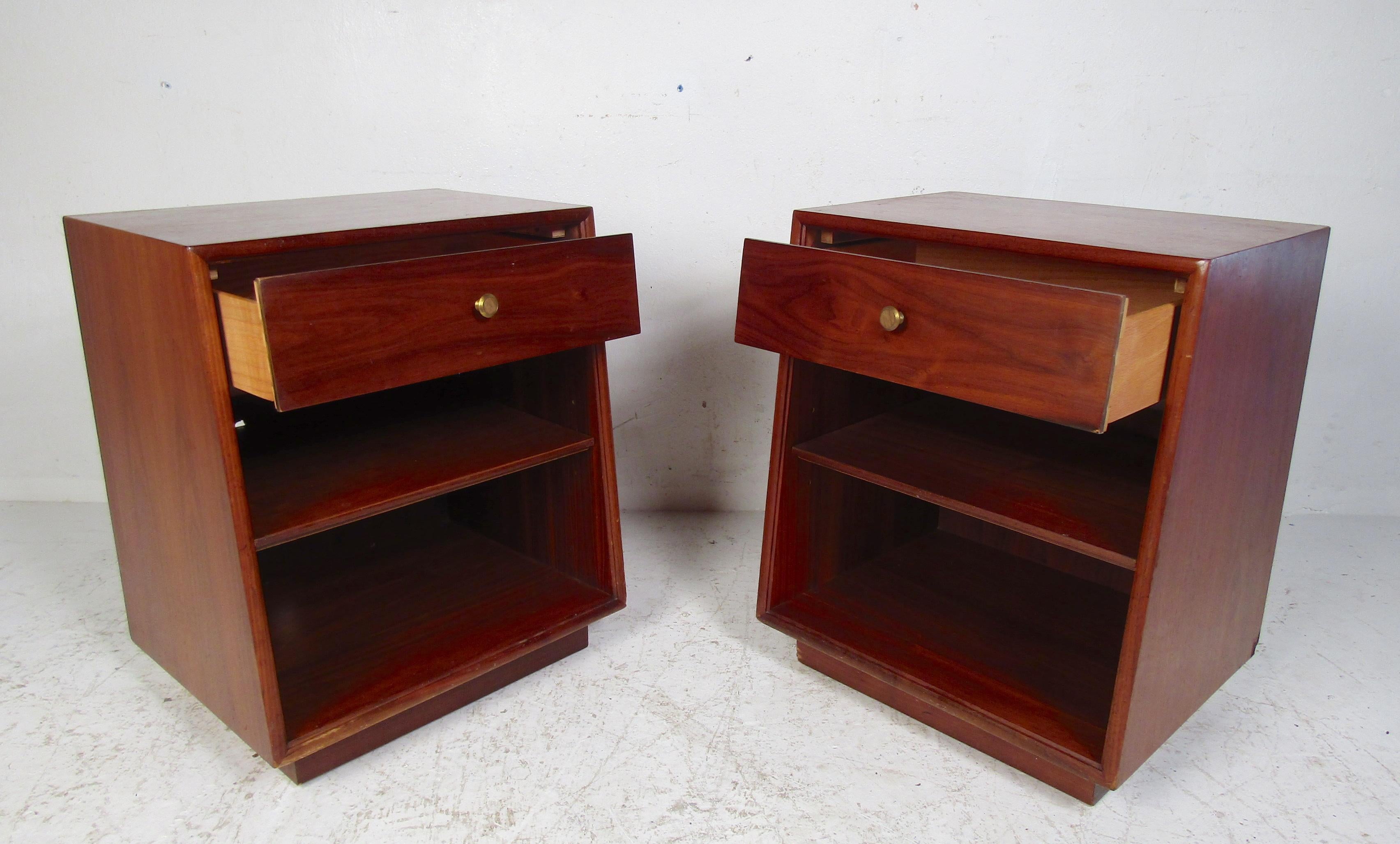 Mid-Century Modern Vintage Drexel Declaration Nightstands by Kipp Stewart