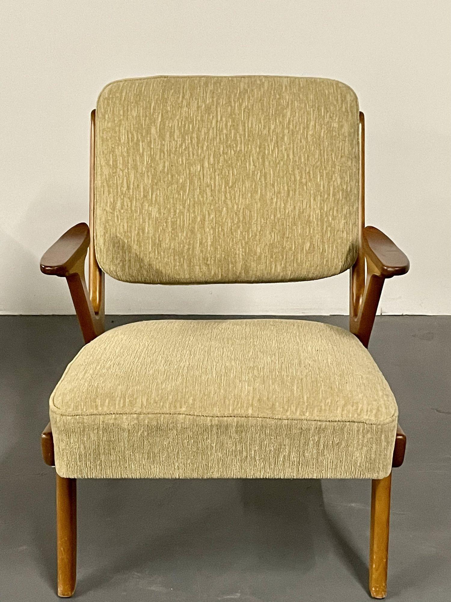 20th Century Svegards Makaryd, Mid-Century Modern, Accent Chairs, Fabric, Wood, Sweden, 1960s For Sale