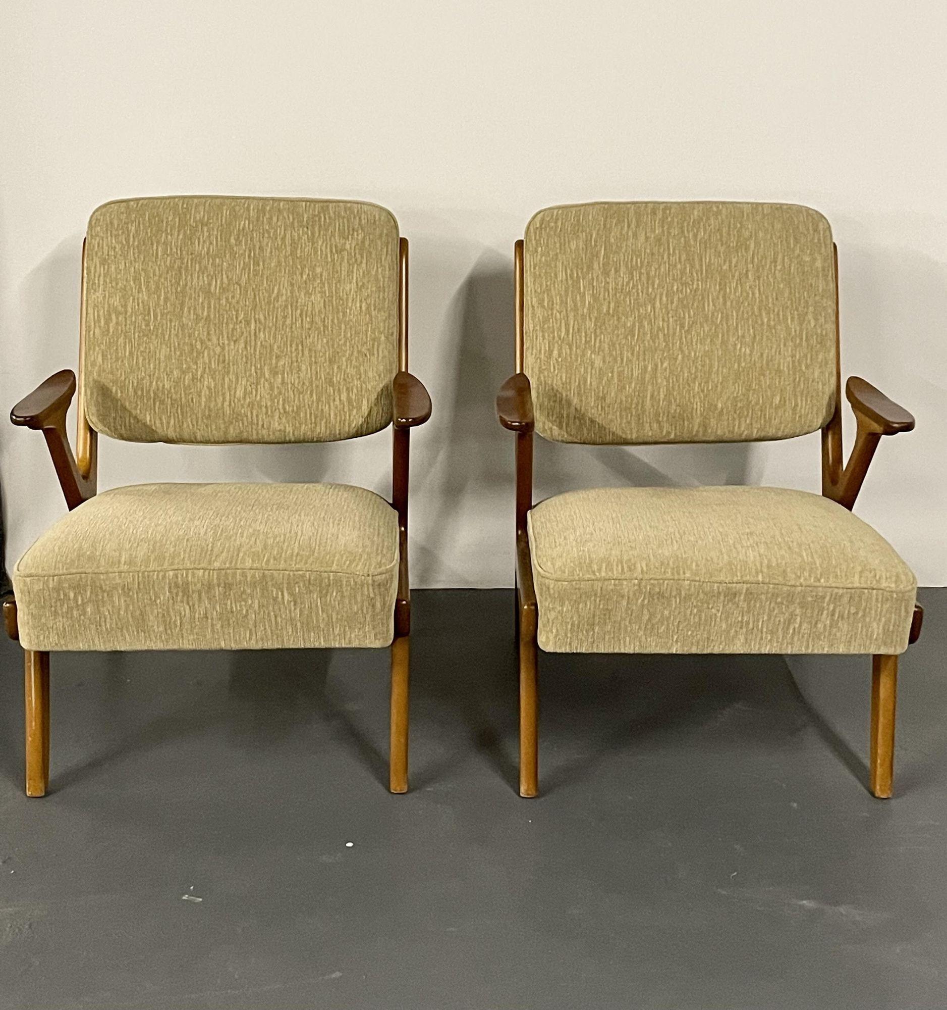 Svegards Makaryd, Mid-Century Modern, Accent Chairs, Fabric, Wood, Sweden, 1960s For Sale 1