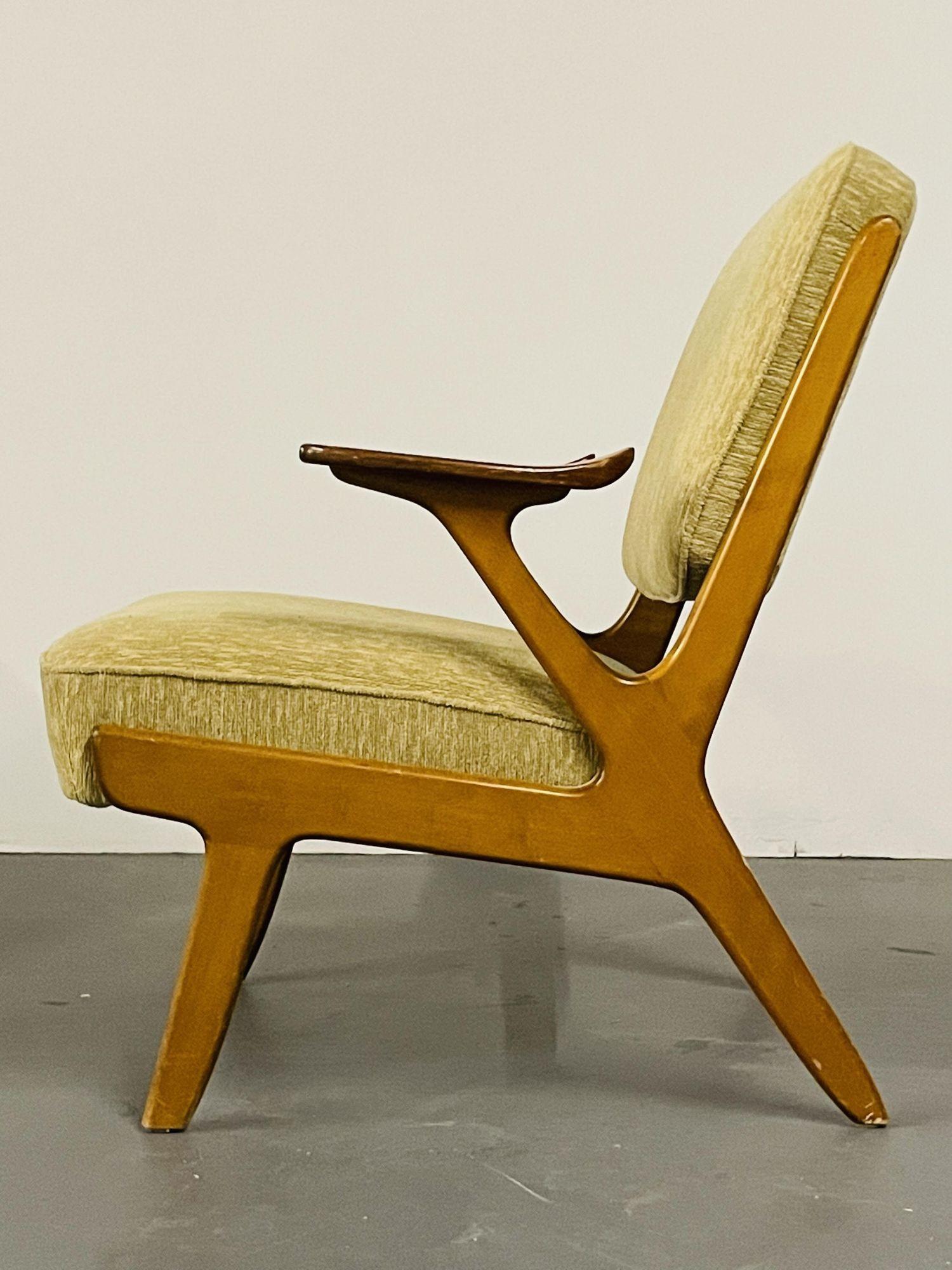 Svegards Makaryd, Mid-Century Modern, Accent Chairs, Fabric, Wood, Sweden, 1960s For Sale 2