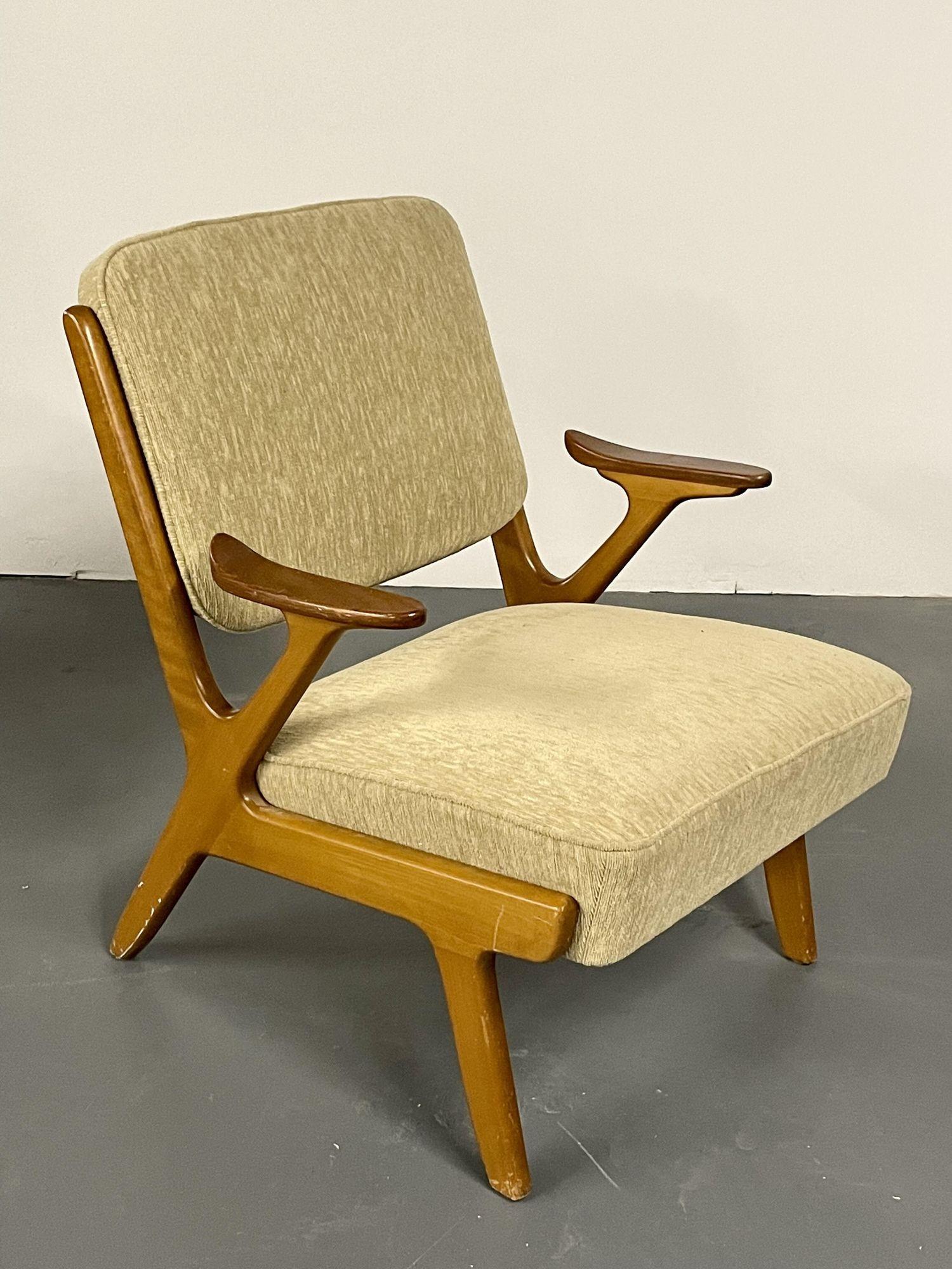 Svegards Makaryd, Mid-Century Modern, Accent Chairs, Fabric, Wood, Sweden, 1960s For Sale 3