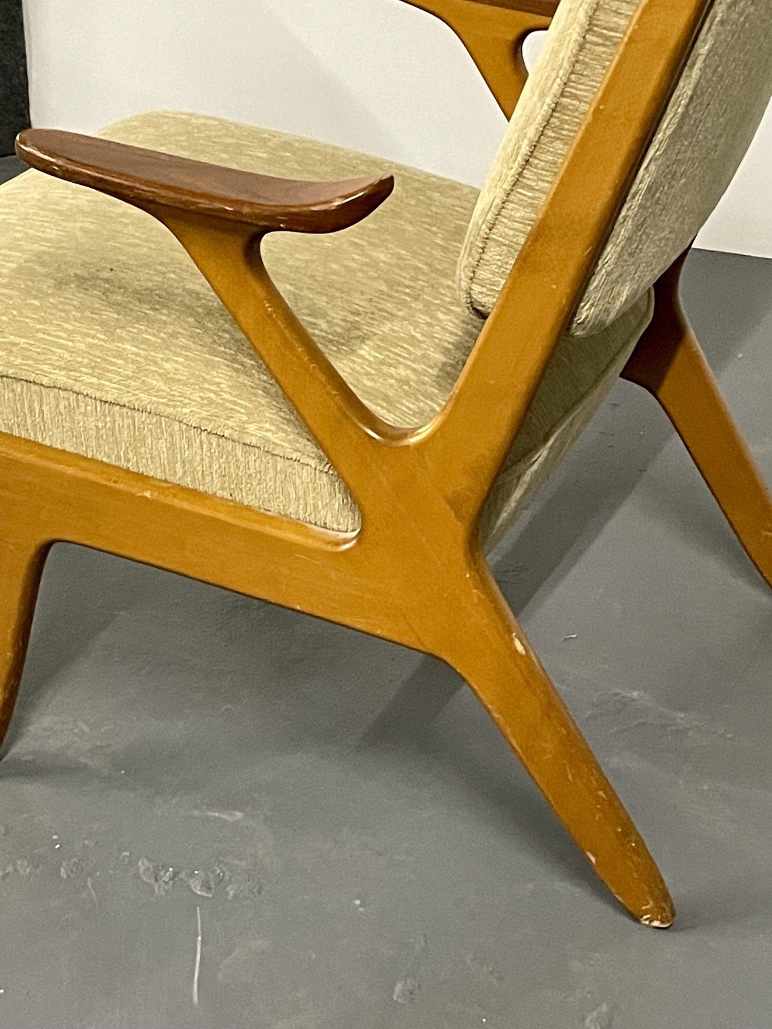 Svegards Makaryd, Mid-Century Modern, Accent Chairs, Fabric, Wood, Sweden, 1960s For Sale 4