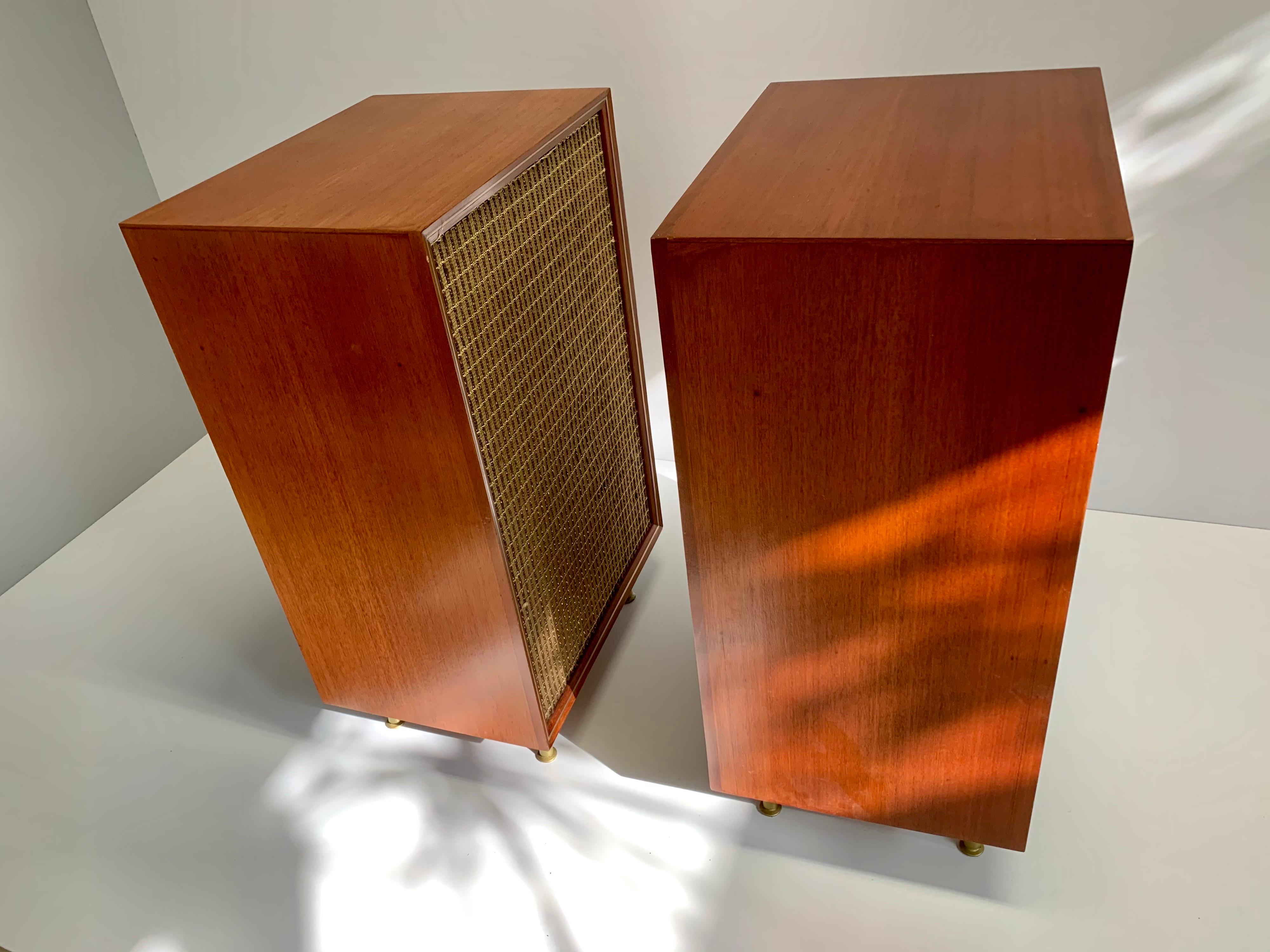 Mexican Pair of Mid-Century Modern Electro-Voice Stereo Cabinet Speakers