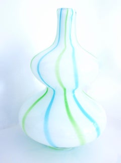 Space Age Mid-Century Modern Empoli Cased Glass Vases  "Lattimo"