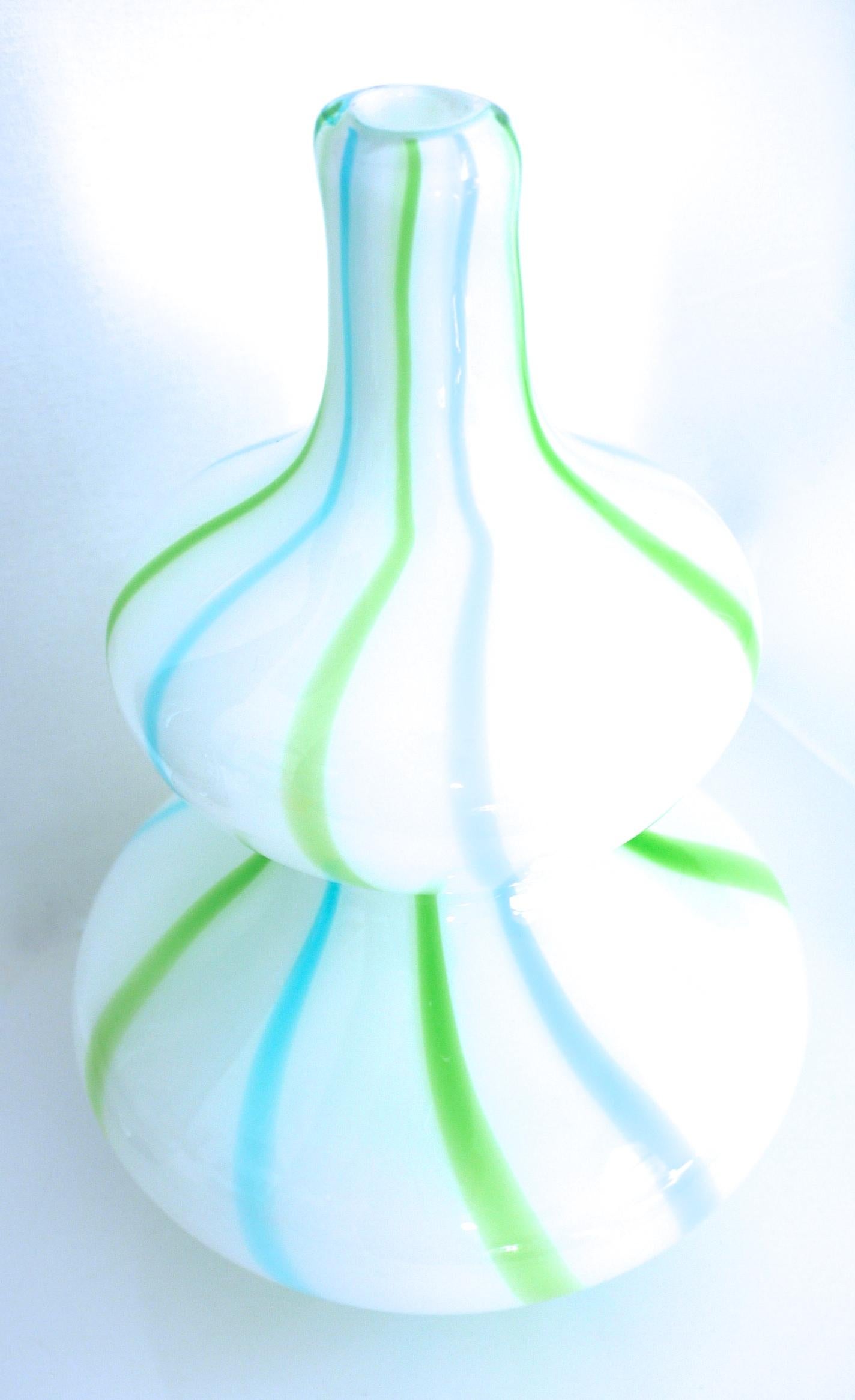 Italian Space Age Mid-Century Modern Empoli Cased Glass Vases  