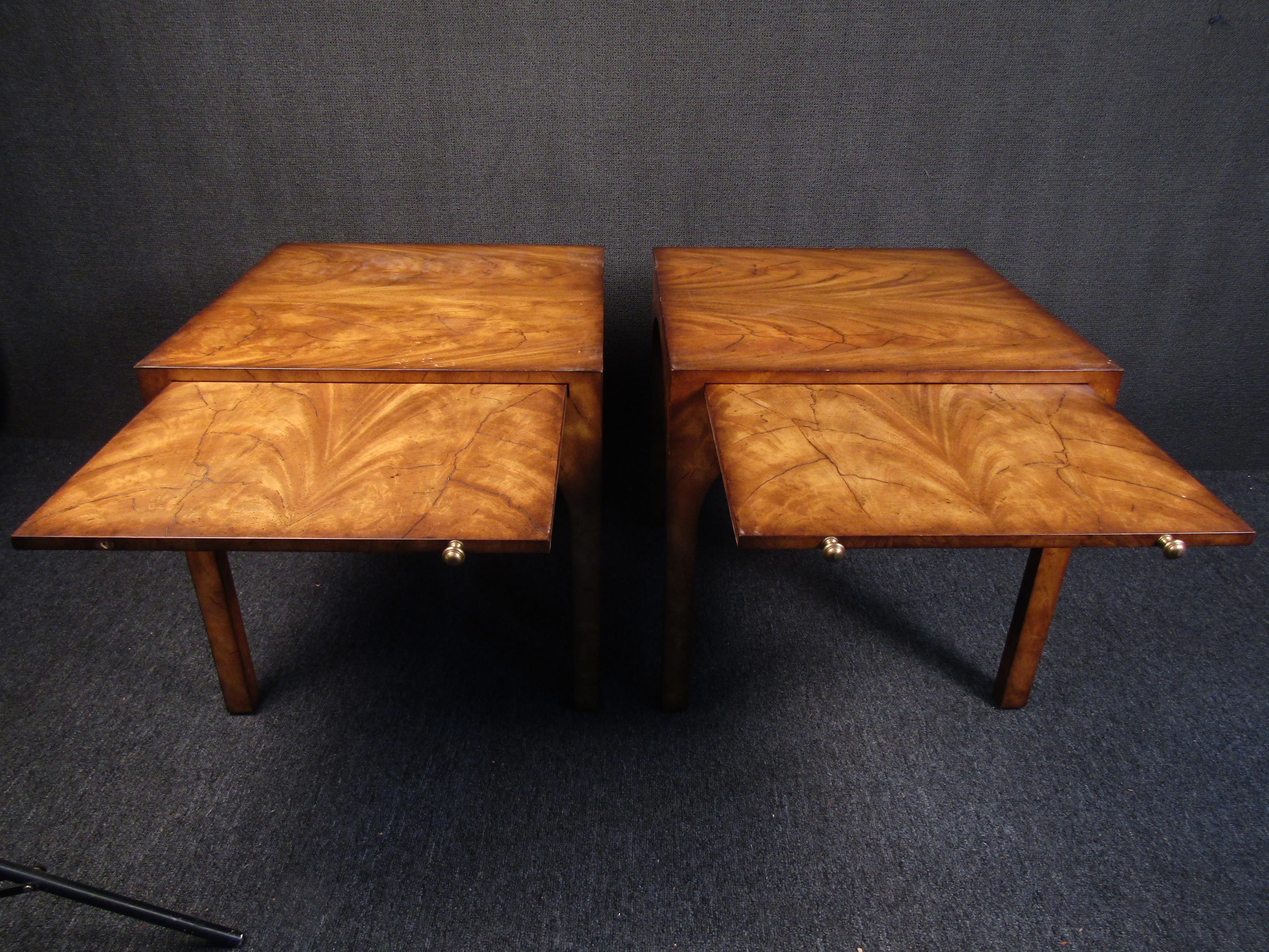 American Pair of Mid-Century Modern End Tables by Baker Furniture Co. For Sale