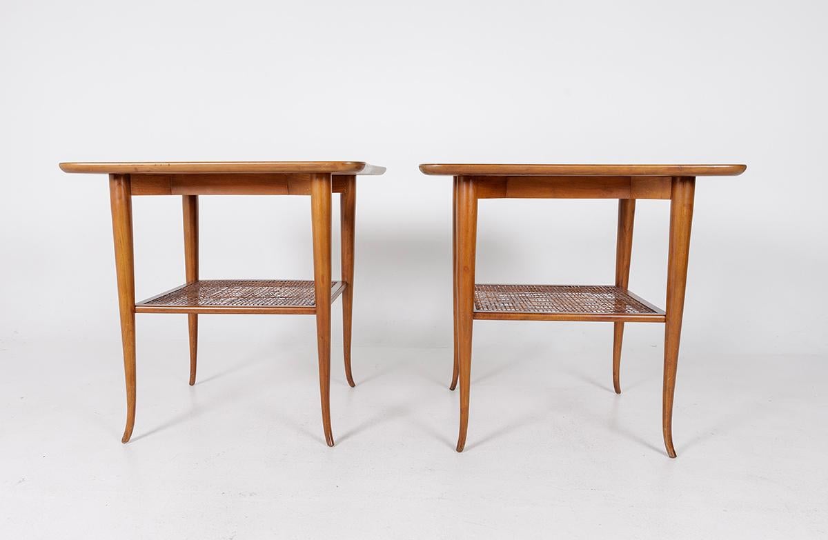 Mid-Century Modern Paire de tables d'appoint en noyer de style The Moderns, années 1950, Gibbings en vente