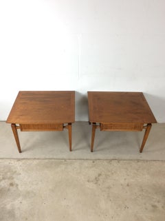 Pair of Mid Century Modern End Tables with Single Drawer by Lane Furniture